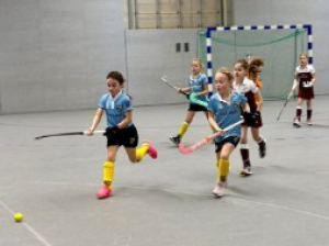 Zaal hockey actie